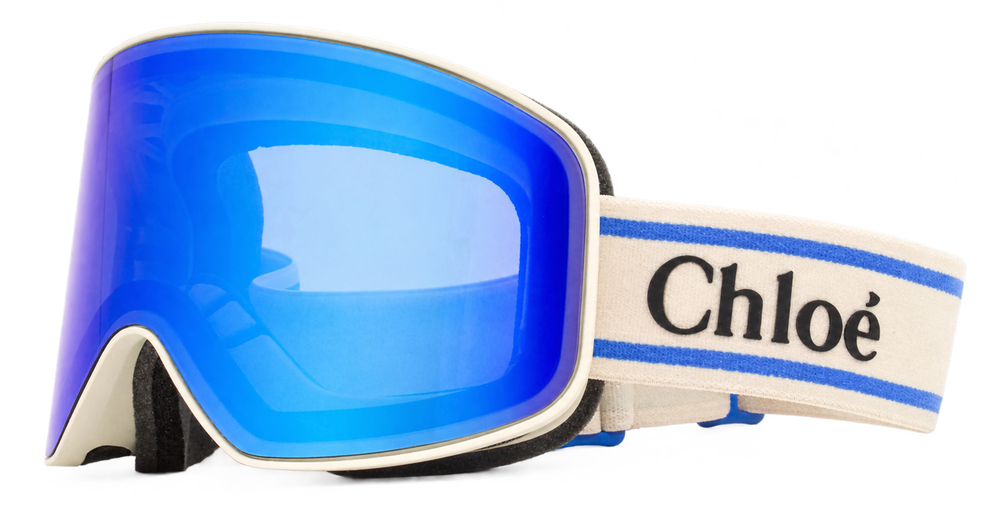 Chloe Ski Mask Ski Goggles CH0072S 005 Ivory/Blue 99mm